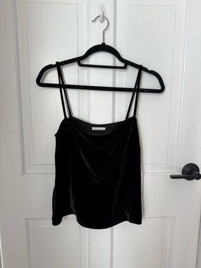 Reformation Black Velvet Top